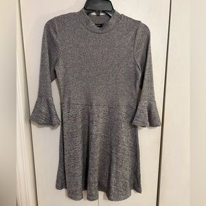 Sequin hearts girls 16 dress black white with flared sleeves at wrist